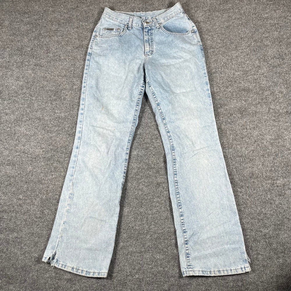 Lee Jeans Womens Size 8M Light Wash High Waisted Straight Leg Riveted USA Made